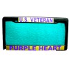 All American License Plate Frame-U.S. VETERAN/PURPLE HEART-Polished ABS- #3366PG