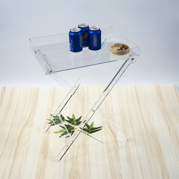 Unbranded Acrylic Transparent Folding Tray Table Coffee Laptop End Side