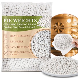 Sukh 1LB Pie Weights for Baking - Pie Crust Weights Ceramic Baking Beans for Blind Reusable Natural Ceramic Stoneware Homemade Kitchen Must Have Round Household Steam Oven Stone,0.24 Inch