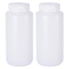 PATIKIL 2 Pcs 1000ml Reagent Bottles, PE Wide Mouth Round