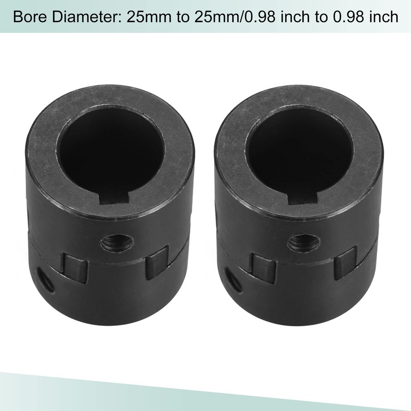 sourcing map Flexible Clutch Shaft 25mm to 25mm 51mm x