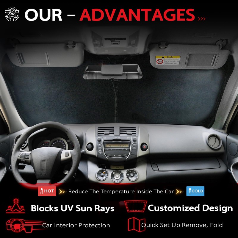 KAYZT Windshield Sun Shade for Toyota Highlander 2020-2025 2026 L