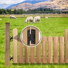 Lifeswell Heavy Duty Gate Hinges, Steel Hinges with Electroplated Coating, 2-Pack Wall Mount Female & Male Hinges for Fences & Farm Gates, 600 lbs Capacity