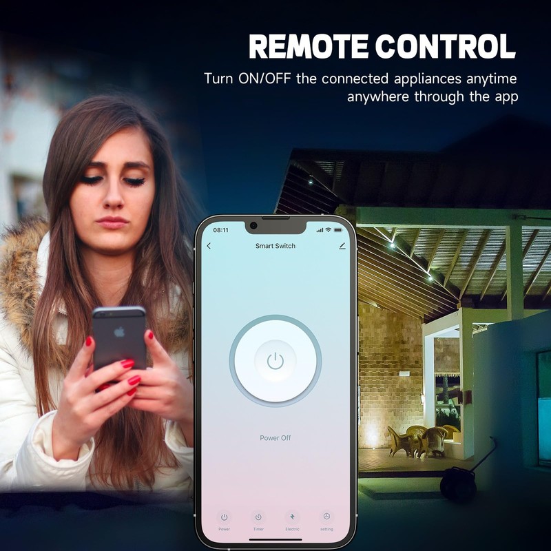 Smart Wall Outlet, Electrical Smart Outlet Compatible with Alexa and