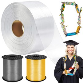 2 Rolls Candy Lei Poly Tubing, 3 Inch x 500 ft Clear