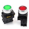 mxuteuk 2Pcs Red Green LED Light Voltage 110V-220V 22mm 1NO