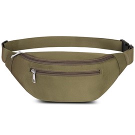 Bumbag Waist Fanny Pack Running Belt for Men Women Unisex Bum Bag with Adjustable Belt for Traveling Outdoors Workout Cycling Fitness Hiking Biking (Olive)