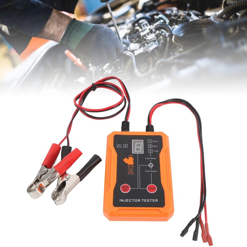 Pyhodi 12V 4 Pulse Modes Fuel Injector Tester, LED Display