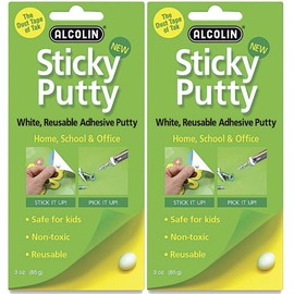 Sticky Putty- Reusable Home, School & Office Quality Adhesive Putty, The “Duct Tape of Tak” - 2 Pack