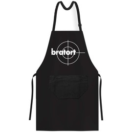 OM3® BRATORT – BBQ Apron – Cult TV Crime Series Parody – BBQ Kitchen Apron with Bum Bag for Adults Unisex, black