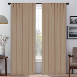 Superior Blackout Curtains, Room Darkening, Bedroom, Drapes, Kitchen, Living Room Window Accents, Sun Blocking, Thermal, 2 Pack, Solid Blackout Back Tab Curtains, Set of 2, 52" x 108", Smoked Ash