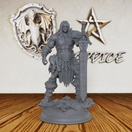 AUSPDICE 32mm Goliath Barbarian Command The Battlefield with a Massive - Unpainted Fantasy Miniature for DND RPG, Tabletop Skirmish & Army Building - Giant Warrior Figure-AS144