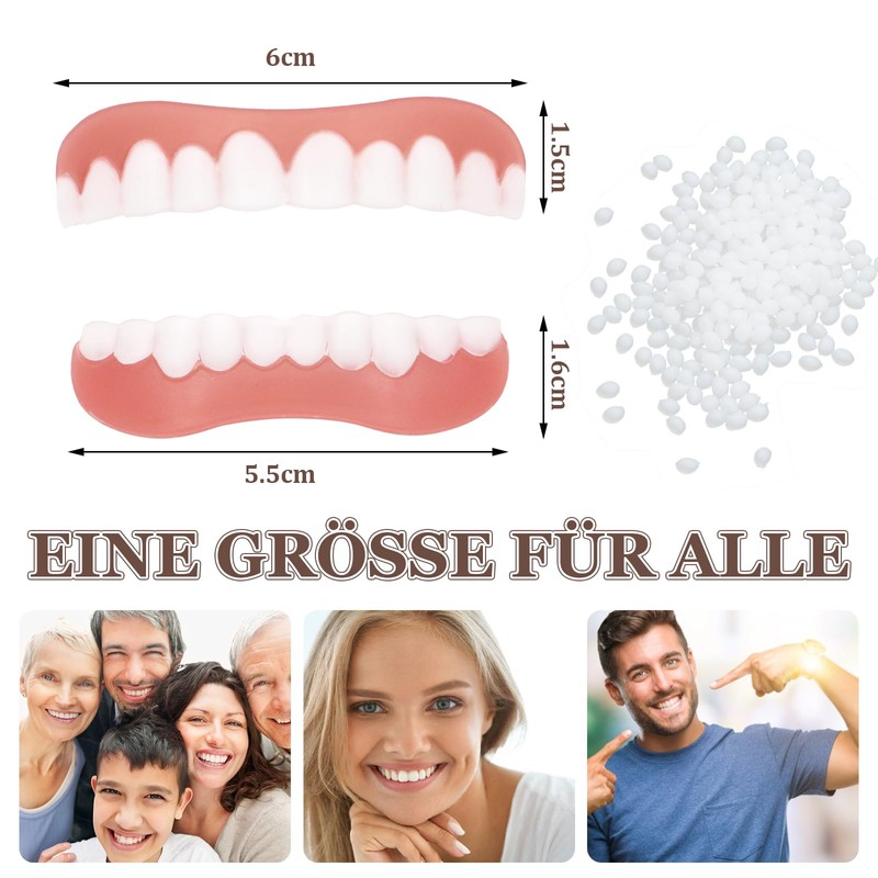 SPOKKI 4 Pairs of Fake Teeth, False Teeth Veneers, Cosmetic