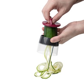 JATA HOGAR HMAQ4508 Vegetable Slicer Vegetable Spiralizer Vegetable Grater Spaghetti Zucchini Manual 4 Stainless Steel Blades Various Cuts Vegetable Paste