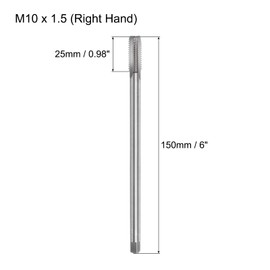 sourcing map Metric Thread Tap M10 x 1.5 H2 150mm Extra Long Straight Flute Screw Thread Milling Machine Taps Threading Tapping Repair Tool