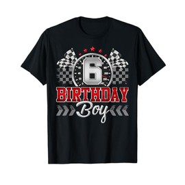 6 Six Year Old Race Car 6th Birthday Boy 6yr Racing Pit Crew T-Shirt