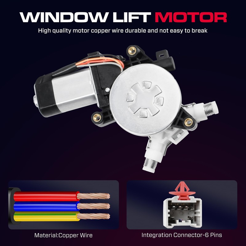 XIMAKA Front Driver Side Power Window Regulator with Motor (6