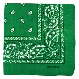 DF Gallery MC83119 Hair Accessory, Bandana, Dance Costume, Accessory, Paisley Pattern, Cotton, Square, Green, Approx. 21.7 inches (55 cm) Square