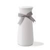Pudding Cabin 9" H Elegant White Vase Bowknot Design Decorative