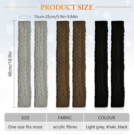 SHEPIN 3 Pairs of Arm Warmers Women's Wool Pulse Warmer Knitted Half Fingerless Gloves Knitted Hand Warmers Unisex Winter Gloves Women's Gloves Winter Arm Warmers, Type B