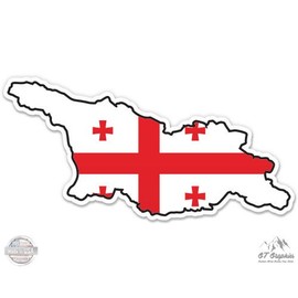 GT Graphics Georgia Map Flag Country Shape - 12" Vinyl Sticker Waterproof Decal