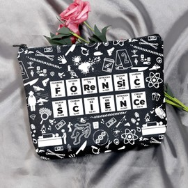 MEIKIUP Forensic Scientist Gift Forensic Scientist Makeup Bag Science Major Gift Criminologist Zipper Bag for Forensics Teacher (Forensic bag)