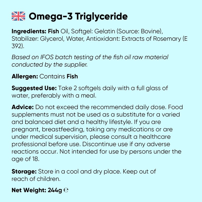 Omega 3 Fish Oil Triglycerides - 2000mg per Serving -