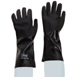 SHOWA 7714 PVC Chemical Resistant Safety Glove with Cotton Jersey Liner and Rough Grip, 14" Length, Large (12 Pair)