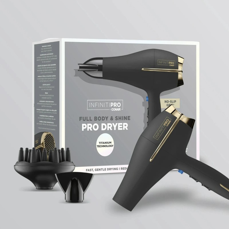 Conair InfinitiPRO Full Body & Shine Pro Hair Dryer, Titanium
