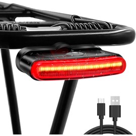 G2FS LITH 150 Lumens Rechargeable Bike Tail Light, IPX6 Waterproof Bicycle Rear Cycling 220° Wide Visible Safety Flashlight, 5 Light Mode Road Mountain Night Ride Hiking, Cycling, Camping, Boating