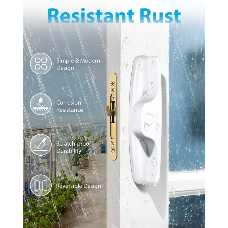 Probrico Patio Sliding Door Handle Set with Mortise Lock, Non-Keyed