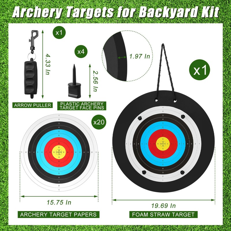 Gemscream 20" Foam Archery Target for Backyard, High-Density Round Archery