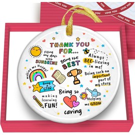 Thank You Christmas Ornament - Thank You Gift for Women - Christmas, Appreciation Gift for Teacher, Coworker, Friend, Boss - Ceramic Xmas Decoration Idea