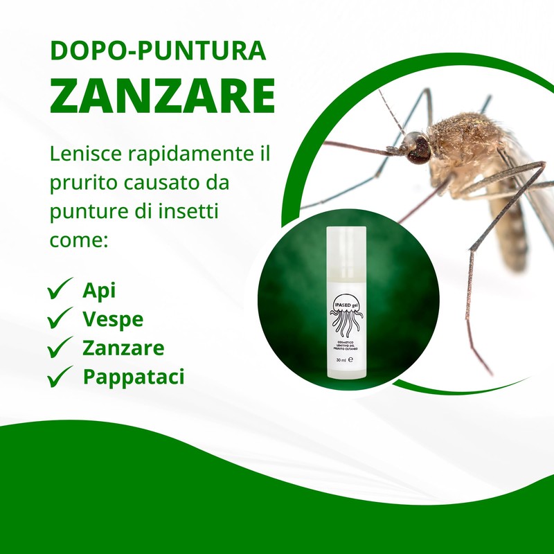 Ipased Gel Dopo Puntura Zanzare, Meduse e Insetti, con Aloe