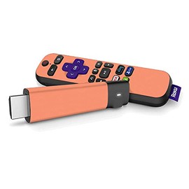 MightySkins Skin Compatible with Roku Streaming Stick + - Solid Peach | Protective, Durable, and Unique Vinyl Decal wrap Cover | Easy to Apply, Remove, and Change Styles | Made in The USA
