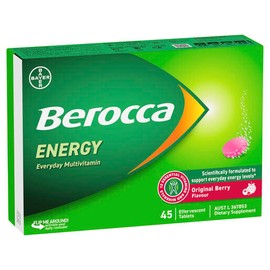 Berocca Energy Original Berry Effervescent Tablets 45 Pack
