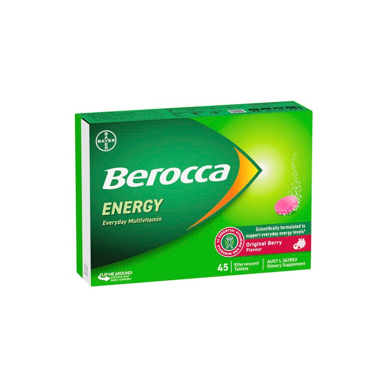 Berocca Energy Original Berry Effervescent Tablets 45 Pack