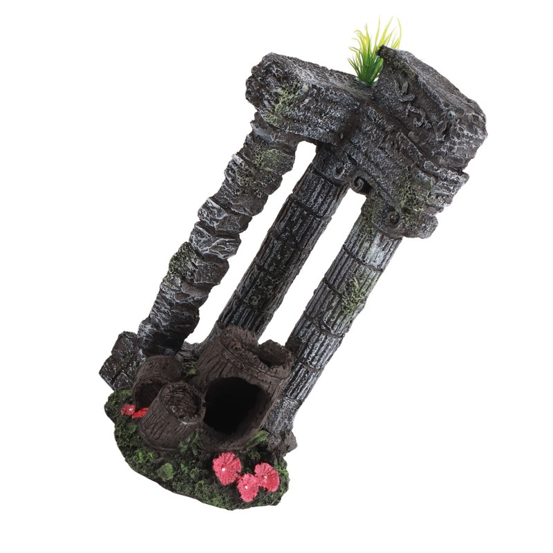 Aquarium Decoration Roman Columns Simulation Reusable Resin Fish Tank Landscape