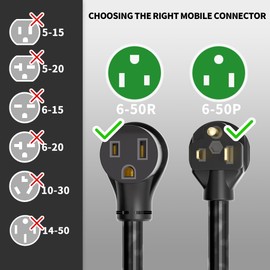 POWGRN 30 AMP 50ft Welder Extension Cord Outdoor 10 Gauge, 250V NEMA 6-50 Heavy Duty Welding Cord 3 Prong, 10AWG SJTW Black, ETL