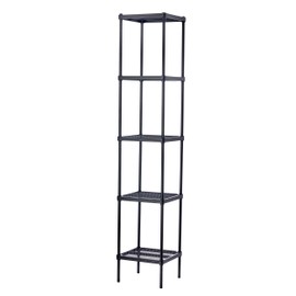 Design Ideas MeshWorks Steel Storage Shelving Unit – Tower, Black 13.8” x 13.8” x 70.9”