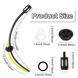 3 Pcs Petrol Strimmer Fuel Pipe, Universal Grass Trimmer Fuel Line, Fuel Filter Kit, Fuel Hose,Strimmer Fuel Pipe with Air Fuel Filter Primer Bulb for Brush Cutter Trimmer Mower Hedge Trimmer