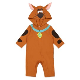 Scooby-Doo! Big Boys Zip Up Cosplay Coverall Tail Brown 14-16