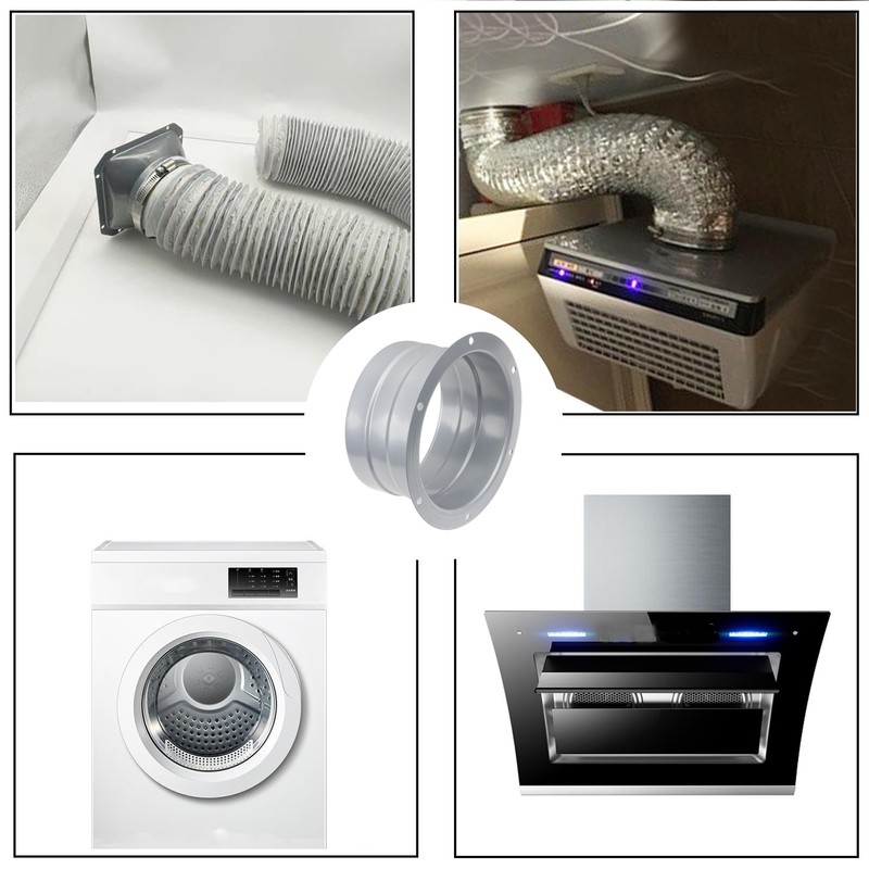 Rrina Dryer Vent Wall Plate 4Inch Metal Air Duct Connector