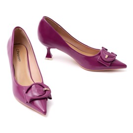 C.Paravano Women's Pumps | Kitten Heels for Women | Pointed Toe Heels for Women | Womens Designer Pumps(Heels Purple,Size 9)