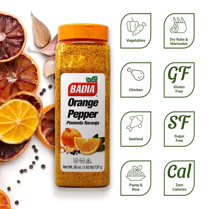 Badia Orange Pepper Seasoning, 26 oz - Pepper, Garlic &