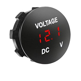 Aofan LED Display Digital Voltmeter DC 12 V 24 V Voltage Meter Tester for Car Motorcycle Truck (Red)