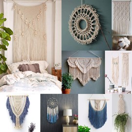 Binwat Natural Macrame Cotton Cord Twine String Cord Colored Cotton Rope Macrame Yarn Craft Cord for DIY Crafts Knitting Plant Hangers Christmas Wedding Decor (White, 2mmx100m)