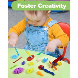 Lictin Knete Zubehör, 43 Stück Knete Set Knetwerkzeug für Kinder, Play Doh Zubehör Küchenspielzeug, Creation Burger, & pizza, Kinderknete, Nudelholz Kinder, Kinderknete, Knetwerkzeug Kinder