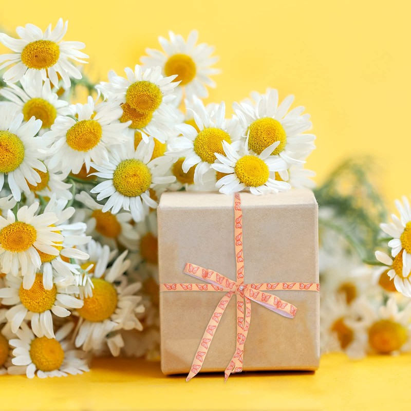 Whaline 12 Rolls Groovy Retro Hippie Boho Ribbon Rainbow Butterfly