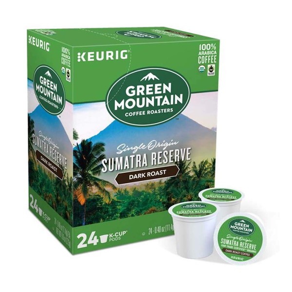 Keurig Coffee Pods K-Cups 16 / 18 / 22 / 24 Count Capsules ALL BRANDS / FLAVORS (24 Pods Green Mountain - Sumatra Reserve)